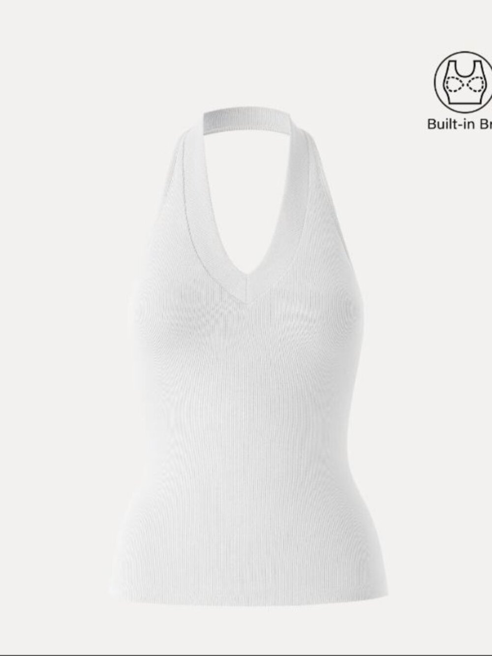 OGL White Plantive Halter Neck Open Back Bra Tank S